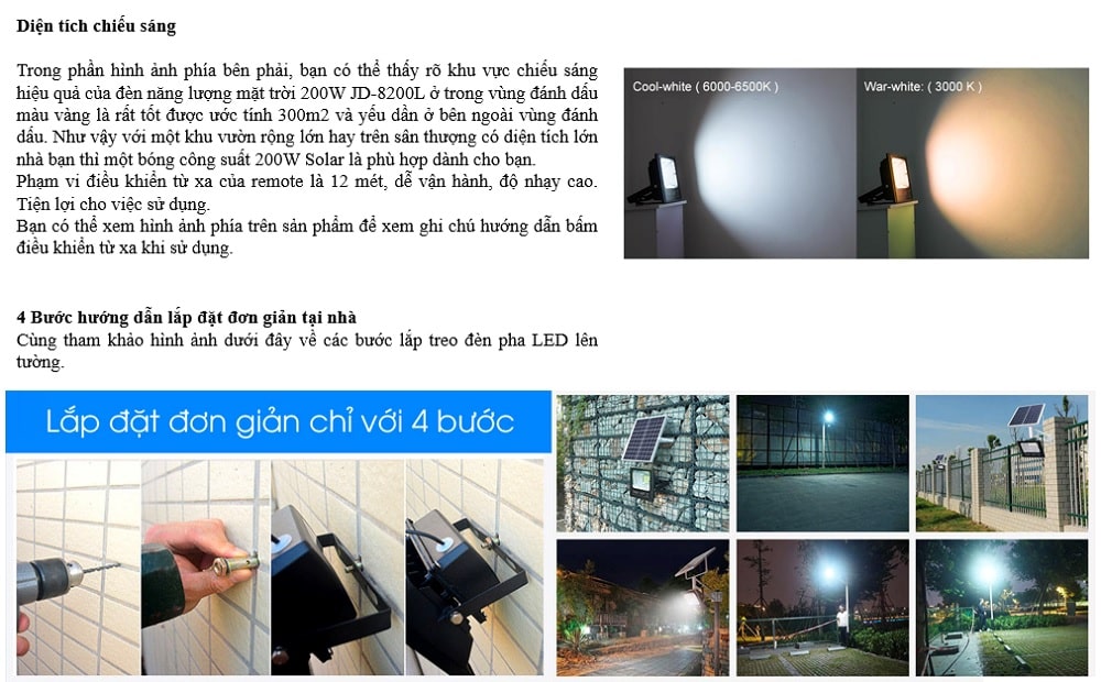 Đèn năng lượng mặt trời 300W JD-8300L Intech