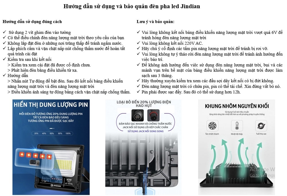 Đèn năng lượng mặt trời 300W JD-8300L Intech Solar